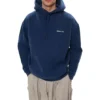 Men”s Balenciaga Fleece Lined Loose Version hooded Long Sleeves Blue 570811TJV854866