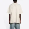 Men”s Balenciaga FW21 Alphabet Printing Short Sleeve Beige 651795TJV909054