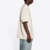 Men”s Balenciaga FW21 Alphabet Printing Short Sleeve Beige 651795TJV909054