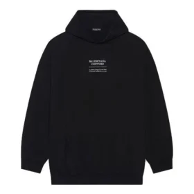 Men”s Balenciaga FW21 Boxy Loose hooded Long Sleeves Black 651799TJV910107