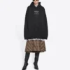 Men”s Balenciaga FW21 Boxy Loose hooded Long Sleeves Black 651799TJV910107