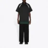 Men”s Balenciaga FW21 Casual Double Layer Sports Short Sleeve Polo Shirt Black 661507TKVA51042
