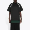 Men”s Balenciaga FW21 Casual Double Layer Sports Short Sleeve Polo Shirt Black 661507TKVA51042