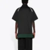 Men”s Balenciaga FW21 Casual Double Layer Sports Short Sleeve Polo Shirt Black 661507TKVA51042