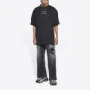 Men”s Balenciaga FW21 Couture Alphabet Round Neck Short Sleeve Black 651795TJV901070