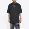 Men”s Balenciaga FW21 Couture Alphabet Round Neck Short Sleeve Black 651795TJV901070