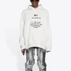 Men”s Balenciaga FW21 Hi My Name Is Alphabet Pattern Long Sleeves White 651799TKVF29081