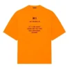 Men”s Balenciaga FW21 HI MY NAME IS WIDE FIT Alphabet Printing Retro Knit Short Sleeve Orange 661715TKVH57513