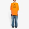 Men”s Balenciaga FW21 HI MY NAME IS WIDE FIT Alphabet Printing Retro Knit Short Sleeve Orange 661715TKVH57513