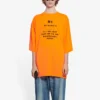 Men”s Balenciaga FW21 HI MY NAME IS WIDE FIT Alphabet Printing Retro Knit Short Sleeve Orange 661715TKVH57513