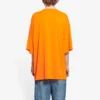 Men”s Balenciaga FW21 HI MY NAME IS WIDE FIT Alphabet Printing Retro Knit Short Sleeve Orange 661715TKVH57513