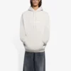 Men”s Balenciaga FW21 Logo Alphabet Printing hooded Long Sleeves Creamy White 570811TIV552970