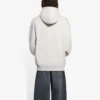 Men”s Balenciaga FW21 Logo Alphabet Printing hooded Long Sleeves Creamy White 570811TIV552970