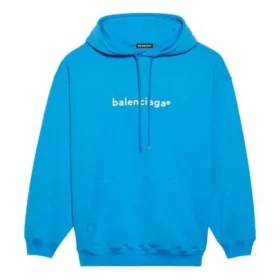 Men”s Balenciaga FW21 Logo hooded Long Sleeves Blue 570811TIV557560