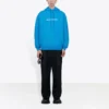 Men”s Balenciaga FW21 Logo hooded Long Sleeves Blue 570811TIV557560