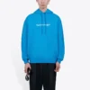 Men”s Balenciaga FW21 Logo hooded Long Sleeves Blue 570811TIV557560