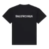 Men”s Balenciaga FW21 Logo Printing Retro Short Sleeve Black 612966TIVG51070