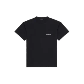 Men”s Balenciaga FW21 Logo Printing Retro Short Sleeve Black 612966TIVG51070 Men”s Balenciaga FW21 Logo Printing Retro Short Sleeve Black 612966TIVG51070