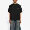 Men”s Balenciaga FW21 Logo Printing Retro Short Sleeve Black 612966TIVG51070