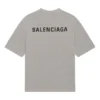 Men”s Balenciaga FW21 Logo Printing Retro Short Sleeve Gray 612966TIVG51167