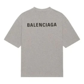 Men”s Balenciaga FW21 Logo Printing Retro Short Sleeve Gray 612966TIVG51167 Men”s Balenciaga FW21 Logo Printing Retro Short Sleeve Gray 612966TIVG51167