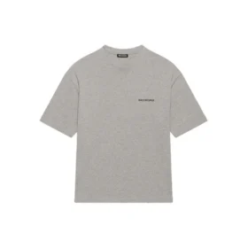 Men”s Balenciaga FW21 Logo Printing Retro Short Sleeve Gray 612966TIVG51167 Men”s Balenciaga FW21 Logo Printing Retro Short Sleeve Gray 612966TIVG51167
