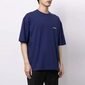 Men”s Balenciaga FW21 Logo Round Neck Pullover Short Sleeve Blue 612966TIVG53967 Men”s Balenciaga FW21 Logo Round Neck Pullover Short Sleeve Blue 612966TIVG53967