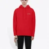 Men”s Balenciaga FW21 Loose Logo hooded Long Sleeves Red 600583TIV846540
