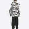 Men”s Balenciaga FW21 Off-Shoulder Jacket Gray 663004TKLD41240