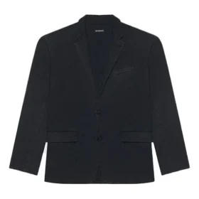 Men”s Balenciaga FW21 Retro Knit Large Jacket Black 662388TAV041000
