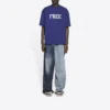 Men”s Balenciaga FW21 Retro Knit Short Sleeve Navy Blue 612966TKVD33967