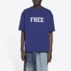 Men”s Balenciaga FW21 Retro Knit Short Sleeve Navy Blue 612966TKVD33967
