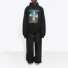 Men”s Balenciaga landscape Loose Hoodie Black 641679TJVH91000