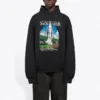 Men”s Balenciaga landscape Loose Hoodie Black 641679TJVH91000