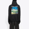 Men”s Balenciaga landscape Loose Hoodie Black 641679TJVH91000