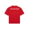 Men”s Balenciaga Large Logo Retro Short Sleeve Red 612966TIVG56540