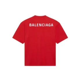 Men”s Balenciaga Large Logo Retro Short Sleeve Red 612966TIVG56540 Men”s Balenciaga Large Logo Retro Short Sleeve Red 612966TIVG56540