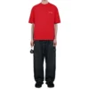 Men”s Balenciaga Large Logo Retro Short Sleeve Red 612966TIVG56540