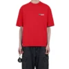 Men”s Balenciaga Large Logo Retro Short Sleeve Red 612966TIVG56540