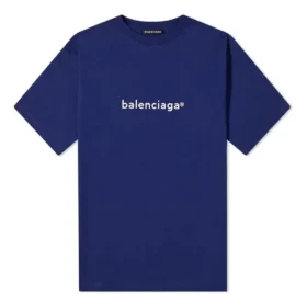 Men”s Balenciaga Logo Alphabet Short Sleeve Blue 612966TIV541195 Men”s Balenciaga Logo Alphabet Short Sleeve Blue 612966TIV541195