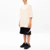 Men”s Balenciaga Logo Embroidered Round Neck Short Sleeve Creamy White 641614TJV829757