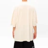 Men”s Balenciaga Logo Embroidered Round Neck Short Sleeve Creamy White 641614TJV829757
