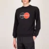 Men”s Balenciaga Logo Pattern Round Neck Long Sleeves Black 583258TIV801000