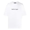 Men”s Balenciaga Logo Printing Cozy Short Sleeve White 612966TIV549040