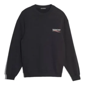 Men”s Balenciaga Logo Printing Long Sleeves Black 556147TBV141000