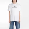 Men”s Balenciaga Logo Printing Round Neck Short Sleeve White 556150TYK239000