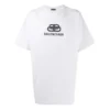 Men”s Balenciaga Logo Printing Round Neck Short Sleeve White 583214TFV652569