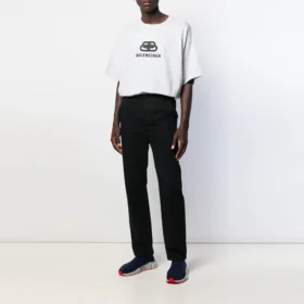 Men”s Balenciaga Logo Printing Round Neck Short Sleeve White 583214TFV652569 Men”s Balenciaga Logo Printing Round Neck Short Sleeve White 583214TFV652569