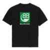Men”s Balenciaga Logo Printing Short Sleeve Black 594579THV631000