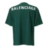 Men”s Balenciaga Logo Printing Short Sleeve Green 570805THV803230